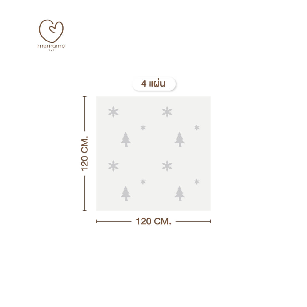 แผ่นรองคลาน จิ๊กซอว์ MAMAMO ชุด CHRISTMAS COLLECTION ลาย WHITE CHRISTMAS เซต 4 แผ่น เกรดพรีเมี่ยม หนา 1.4 CM. พร้อมขอบปิด พร้อมส่ง_0
